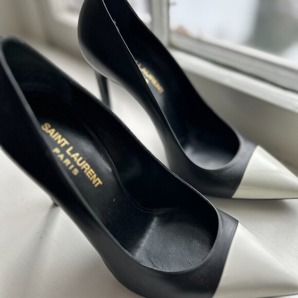 Saint Laurent B+W Stiletto Heel - Size 37 - Picture 1 of 9